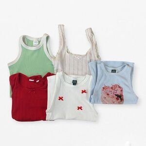 Lot of 5 Girls XXS XS 10 Kids' Assorted knit Tops